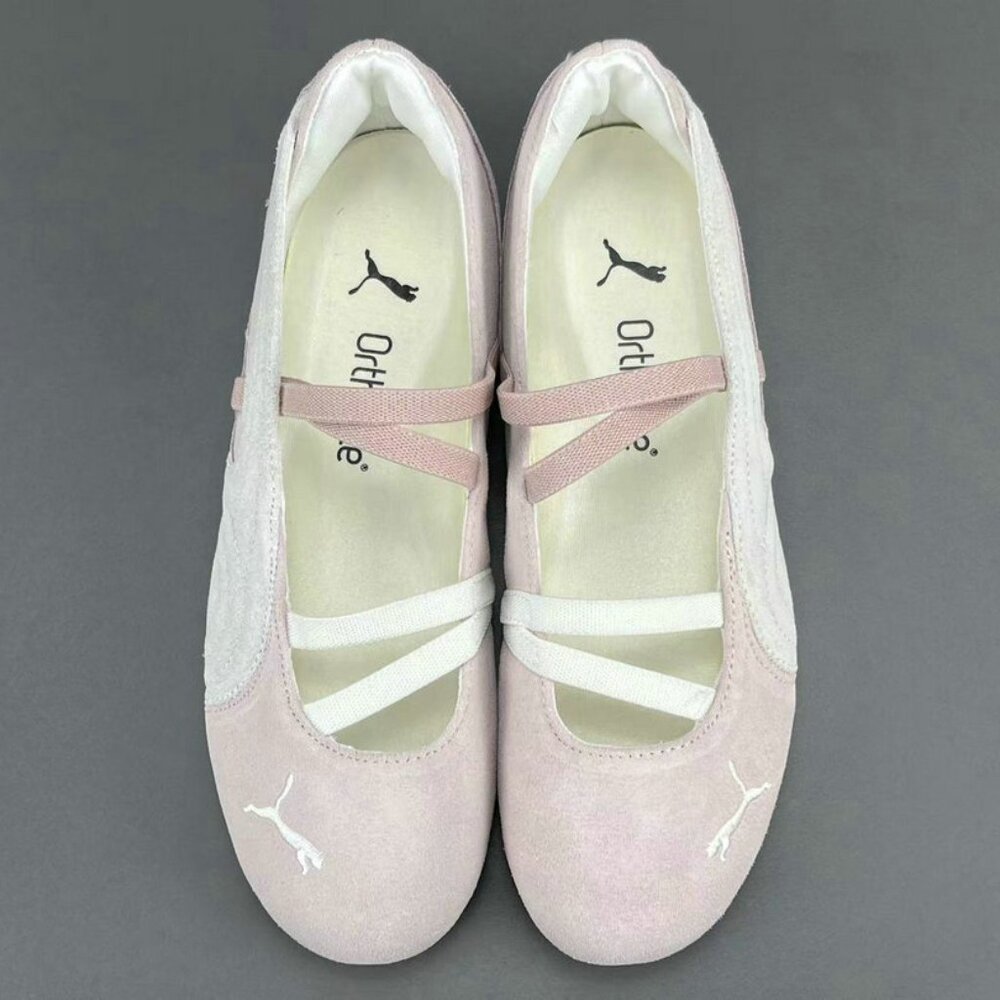 Puma Double-Strap Pink Thin-Soled Dance Shoes